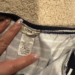 Blue and white dress